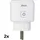 Alecto SMART-PLUG20 - Smarter WLAN-Zwischenstecker mit Stromzähler, 16 A, 3680 W, 2er-Pack, Weiß