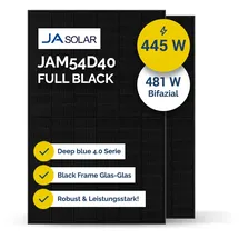 JaSolar JA Solar JAM54D41 445W Full Black – Bifazial Glas-Glas Modul