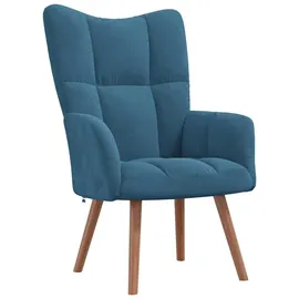 vidaXL Relaxsessel mit Hocker Samt 70 x 70 x 90 cm Blau