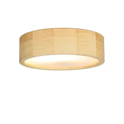 Licht-Erlebnisse Deckenleuchte Rund Holz in Kiefer Wohnzimmer