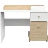 Schreibtisch DEMEYERE GROUP Edaj, weiß (eiche, weiß, weiß), B:103,4cm H:80,10cm T:43,5cm, Tische, Schreibtisch 1 Schublade 1 Tur