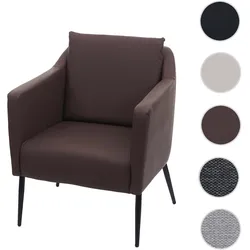 Lounge-Sessel HWC-H93a, Sessel Cocktailsessel Relaxsessel ~ Kunstleder braun