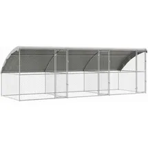 vidaXL Hundekäfig 6 x 2 x 2 m Stahl Silber