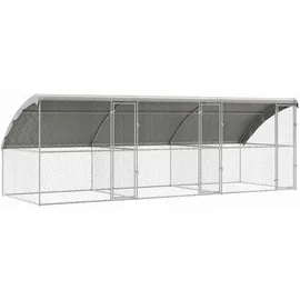 vidaXL Hundekäfig 6 x 2 x 2 m Stahl Silber