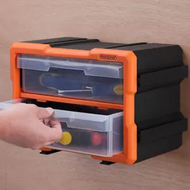 monzana Kleinteilemagazin Sortimentskasten erweiterbar 4 Fächer Sortierbox für Kleinteile Aufbewahrungsbox Werkstatt