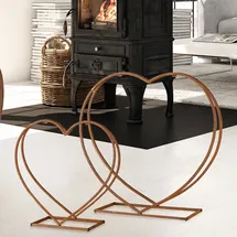 ETC Shop Kaminholzregal 2er Set Eisen Edelrost 75 cm Braun