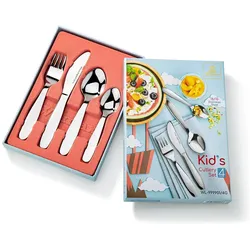 Kinderbesteck-Set aus Edelstahl 18/10 mit ergonomischem Design, 4-teilig