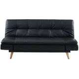 vente-unique Schlafsofa Zarina 3-Sitzer, Kunstleder, Schwarz