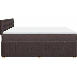 vidaXL Boxspringbett mit Matratze Dunkelbraun 180x200 cm Stoff