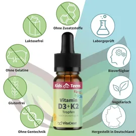 vitacrest Vitamin D3 + K2 für Kinder ab 1 Jahr Tropfen 10 ml
