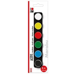 6 Marabu Basic Acrylfarben farbsortiert