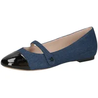 CAPRICE Damen Ballerinas mit Blockabsatz mit Riemen, Blau (Jeans/Black),