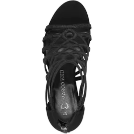 Marco Tozzi Damen Sandalen mit Absatz mit Reißverschluss Elegant, Schwarz (Black Comb), 39 EU