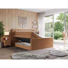 MKS Boxspringbett 200 x 200 cm H4 Orange