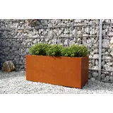 Vivanno Blumenkübel Pflanzkübel Pflanztrog Cortenstahl Metall "Maxi" 80cm, Rostbraun
