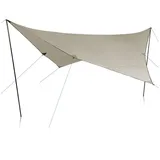 your GEAR yourGEAR Sonnensegel Atrani 3x3 m Tarp 2 Aufstellstangen wasserdicht 5000 mm Beige Grau