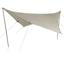 your GEAR yourGEAR Sonnensegel Atrani 3x3 m Tarp 2 Aufstellstangen wasserdicht 5000 mm Beige Grau