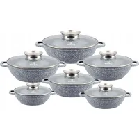 Klönberg 12tlg Topfset 1,7/2/2,6/3,3/3,9/4,8L antihaftbeschichtet, MIT DECKEL KB3955