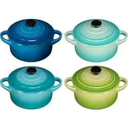 4x1 Le Creuset Mini Braeterset m.Deckel 10x5cm, Meeresbrise