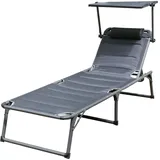 prestige home living outdoor XXL-Komfort-Sonnenliege 193 x 67 x 48 cm Anthrazit