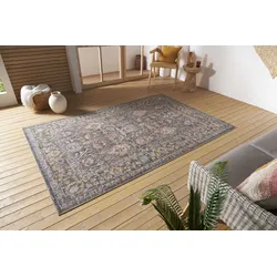 Teppich HANSE HOME "Port Said", blau (creme,blau), B:230cm H:3mm L:340cm, Polypropylen (PP), Teppiche, In-& Outdoor, Läufer, Wetterfest, Balkon, Wohnzimmer, Orient
