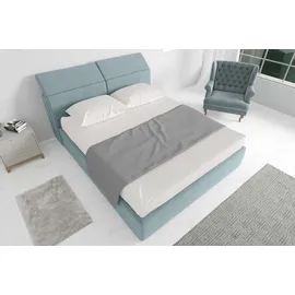 99rooms Danio Polsterbett Pastellblau 180x200 cm Strukturstoff INARI