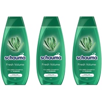 Schauma Volumen-Shampoo Fresh Volume (3x 400 ml), Haarshampoo erfrischt und kräftigt den Haaransatz, Shampoo für feines und kraftloses Haar, mit Rosmarin