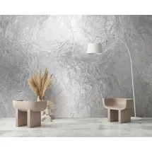 Living Walls Vliestapete LIVING WALLS "Strukturtapete Metallic Silber Crinkle-Optik", silber, B:2,7m H:0,02m L:5m, Vlies, Tapeten,