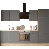 Respekta Küchenzeile »Safado aus der Serie Marleen«, Breite 280 cm, hochwertige Ausstattung wie Soft Close Funktion, grau