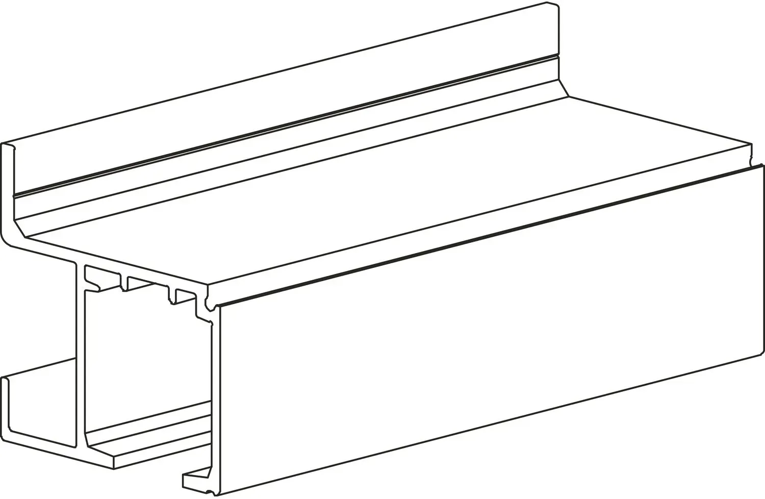 terno TERNO Laufschiene 1359 Wandmontage L=3000 mm auf Maß geschnitten silber (2...
