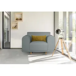 Loveseat ANDAS "Maroon Sessel", blau (petrol), B:125cm H:82cm T:96cm, 89% Polyester/9% Rayon/3% Nylon, Sessel, in skandinavischem Design, mit losem Kissen
