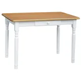 Küchentisch Esstisch Speisetisch Tisch Weiss Farbe Alder mit Schublade - 80 x 80 cm