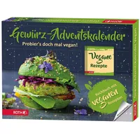 ROTH Gewürz-Adventskalender "Vegane Rezepte" gefüllt mit 24 hochwertigen Kräutern und Kochbuch mit veganen Kochideen für den Advent