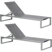 SonnenPartner Argos 2x Sonnenliege 200 x 65 x 30 cm Schwarz