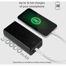 SBS TTBB30000PD20K, 30000 mAh, Usb-c Usb-a - Schwarz