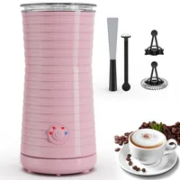 Morpilot Milchaufschäumer Elektrisch, Automatischer Milchaufschäumer 4 in 1, Geeignet für Heißen und Kalten Milchschaum Latte Cappuccino Macchiato - Rosa