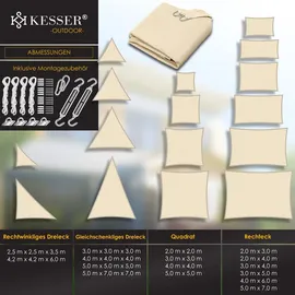 Kesser Windschutz Sonnensegel 200 x 300 cm Creme Metall