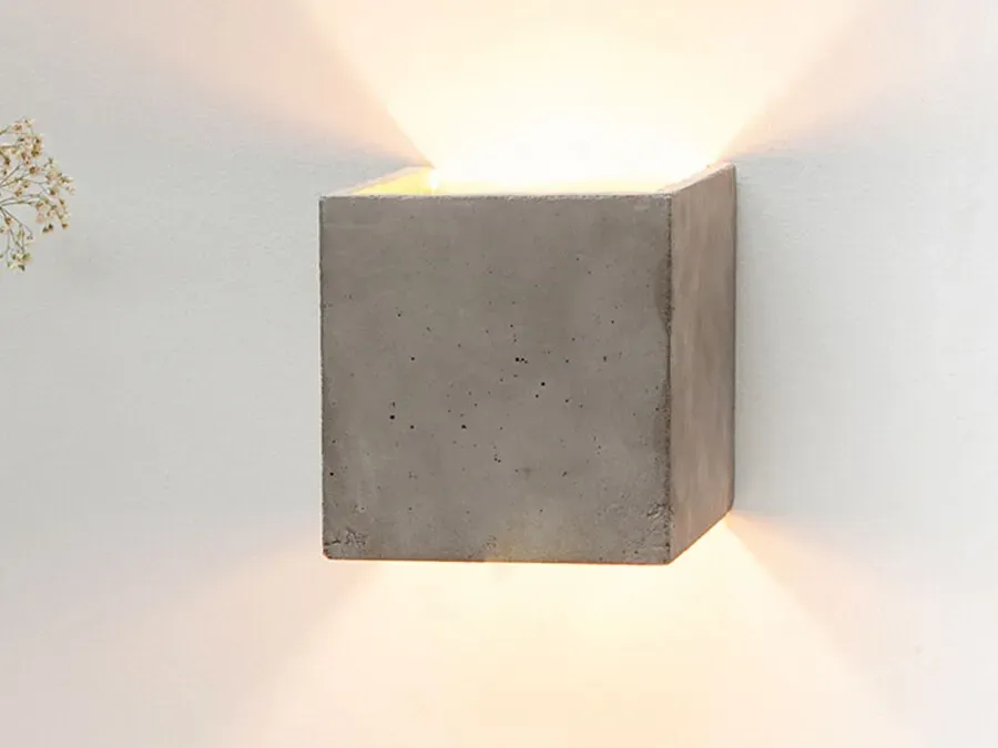 Wandleuchte B3 Gant Lights grau, Designer Stefan Gant, 14x14x14 cm