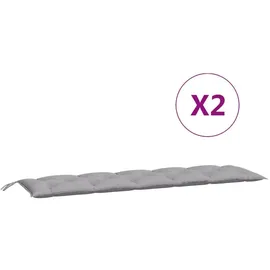 vidaXL Bankauflage 180 x 50 x 7 cm grau 2 St.