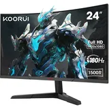 KOORUI 24 Zoll Curved Gaming Monitor, 1ms 180Hz FHD PC Bildschirm 1500R, Adaptive Sync VESA 100x100mm HDMI 2.0/DP 1.2, Schwarz 24E6CA
