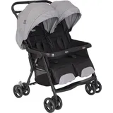 Graco DuoRiderTM Doppel-Kinderwagen, Geschwisterwagen, ab Geburt bis ca. 3 Jahre (15 kg), leicht, schnell zusammenklappbar, freistehend, großer Staukorb, inkl. Regenverdeck, grau, Steeple Gray