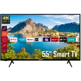 Telefunken XU55K700 55 Zoll Fernseher / Smart TV (4K Ultra HD, HDR Dolby Vision, Triple-Tuner) - 6 Monate HD+ inklusive [2022] [Energieklasse G], Schwarz