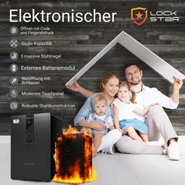 Extralink Lock Star XP-70 Elektronischer Safe mit Code und Fingerabdruck Tresor - Schwarz