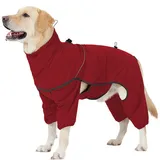 Refttenw Hundemantel Wasserdicht Hundemantel Winter Reflektierend Hundejacke rot XL