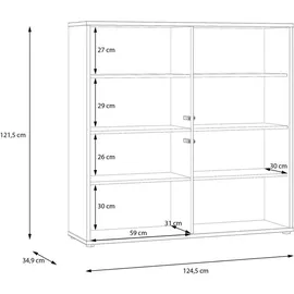 Forte Highboard 124,5 x 121,5 x 34,9 cm Terrakotta
