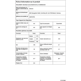 Siemens iQ300 KI81RVFE0 Einbaukühlschrank (310 l, 1772 mm hoch)