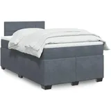 vidaXL Boxspringbett 140 x 200 cm Dunkelgrau