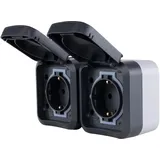 REV Ritter Feuchtraum Steckdose 2-fach IP55 Anthrazit 2 St.