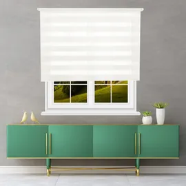 Wellhome Polyester Doppelrollo Tag Und Nacht 150 X 180 Cm - Off-White - One Size