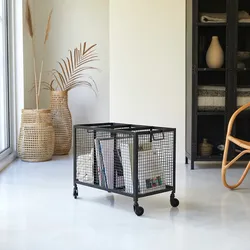 Kiste auf Rollen Aufbewahrungsbox Korb Metallkorb Verstauen industrielles Design